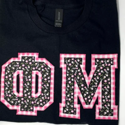 Letter and Thread - Phi Mu Letters Shirt Design