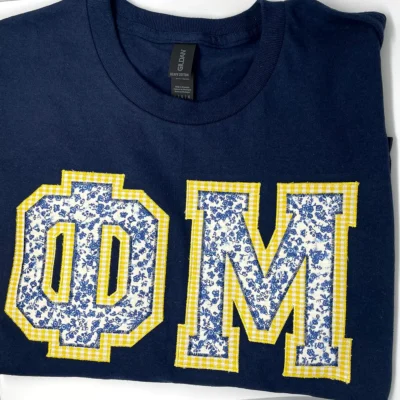 Letter and Thread - Phi Mu Letters Shirt Design